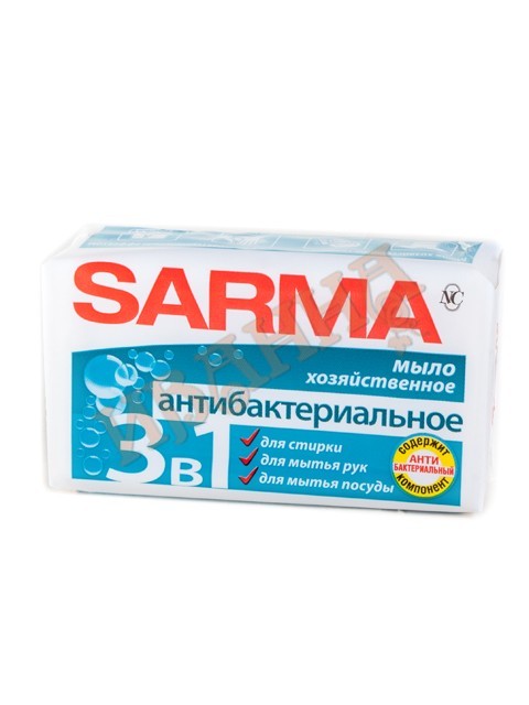 Мыло хозяйственное Сарма антибактериальное 140г/48