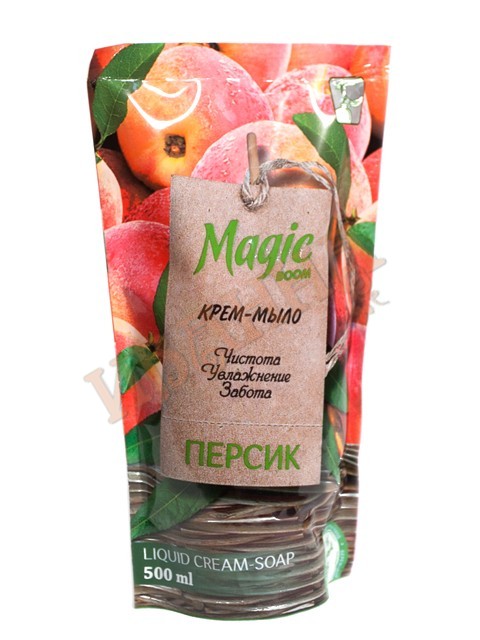 Мыло жидкое для рук Персик ДОЙ-ПАК 500мл/12  (Magic Boom)