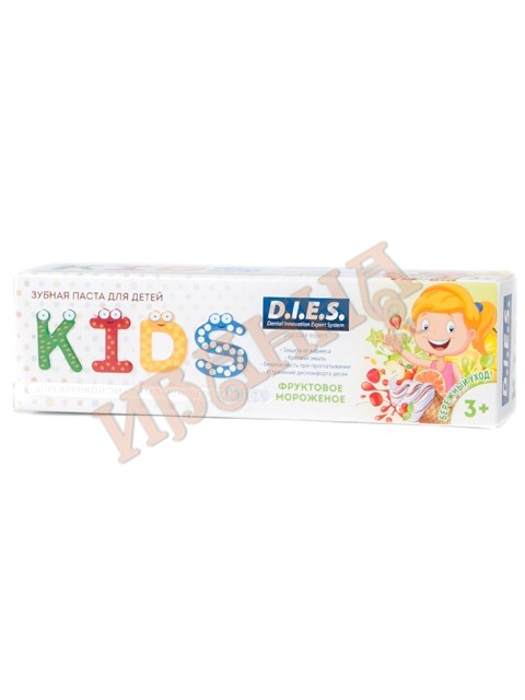 Зубная паста Детская фруктовое мороженое 3-7 лет 35мл/24 (D.I.E.S)